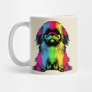 Cute Pekingese Stencil Illustration Mug